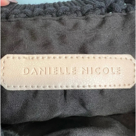 Danielle Nicole Black Macramé Boho‎ Crossbody/Handbag with Fringe. - Picture 3 of 16